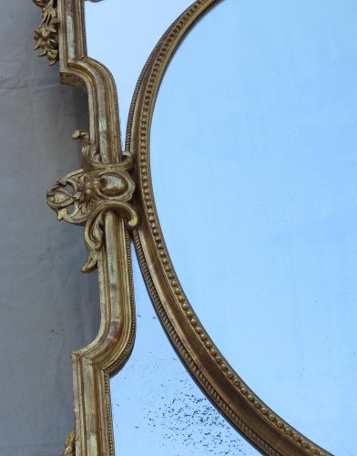 Miroirs, Trumeaux  - Miroir Napoléon III à parecloses et médaillon central