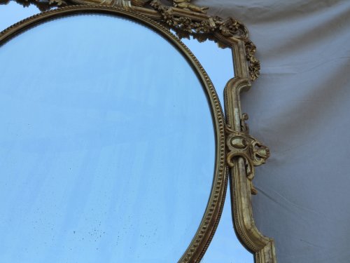 Napoléon III - Miroir Napoléon III à parecloses et médaillon central