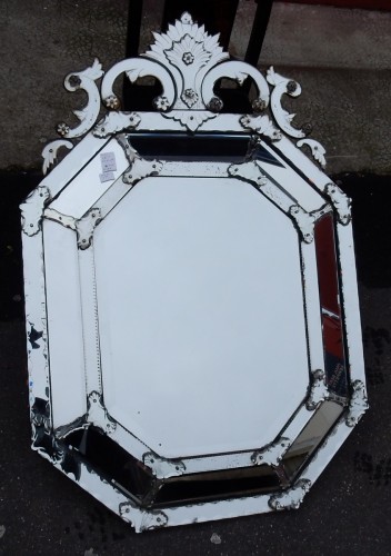 Miroir à pareclose tain au mercure, Italie vers 1820/50  - Napoléon III