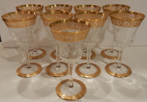 Antiquités - Service de 90 Pièces en cristal de St Louis, modèle Thistle