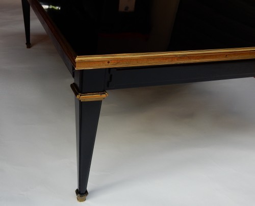 1950/70 Gerard MILLE Pour Maison Jansen - Table basse en bois laqué noir - Années 50-60