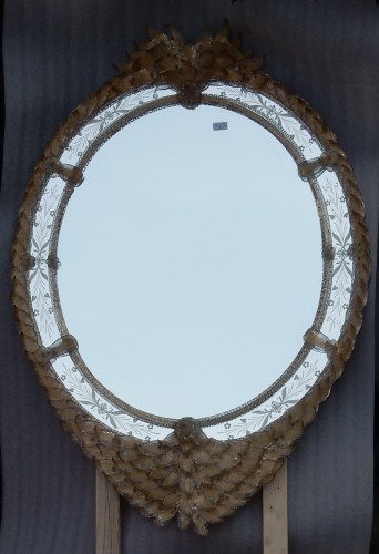 XXe siècle - Miroir cristal Murano véronèse 1970/80 