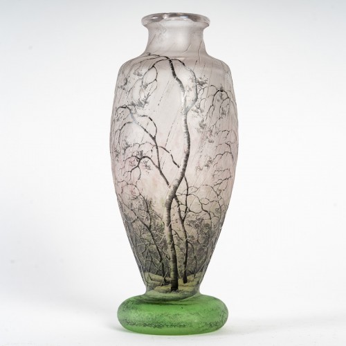 Verrerie, Cristallerie  - Daum - Vase Arbres sous la pluie 