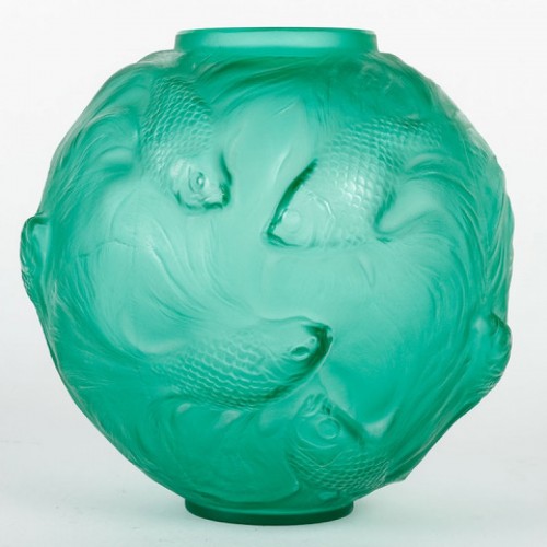 René Lalique - Vase Formose, teinté vert 1924 - Art Déco