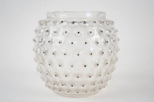 René Lalique Vase " Cactus " Emaillé Noir - Verrerie, Cristallerie Style 