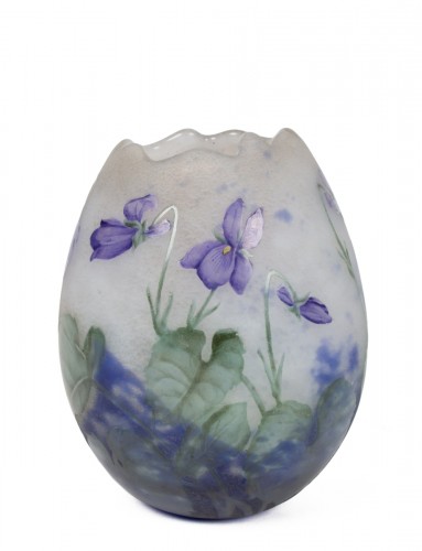 Daum Nancy - Vase œuf Violettes