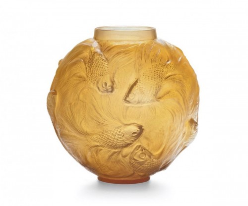 René Lalique  -Vase Formose " Butterscotch"