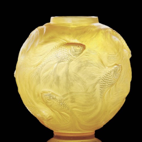 Verrerie, Cristallerie  - René Lalique  -Vase Formose " Butterscotch"