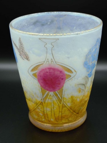 Daum Nancy - Vase Modèle "Hydrangeas " - Verrerie, Cristallerie Style Art nouveau