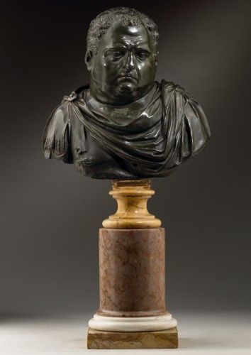 Bronze patinè brun représentant l'empereur vitellius - Sculpture Style Empire