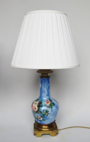 Lampes en barbotine au décor impressionniste - Luminaires Style Art nouveau