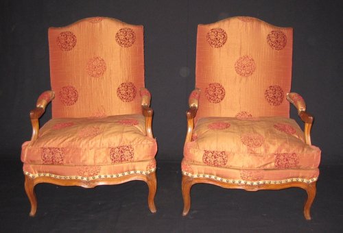Sièges Fauteuil & Bergère - Paire de fauteuils "coin de feu" d'époque Louis XV