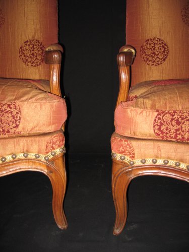 Paire de fauteuils "coin de feu" d'époque Louis XV - Louis XV
