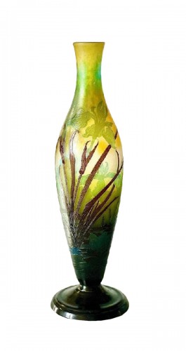 Emile Gallé - Vase Art nouveau "Iris et Nymphéas"