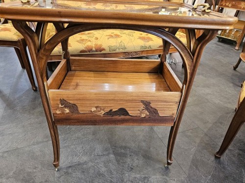 Mobilier Table & Guéridon - Louis Majorelle -Table à thé Art nouveau "Noisetier et souris"