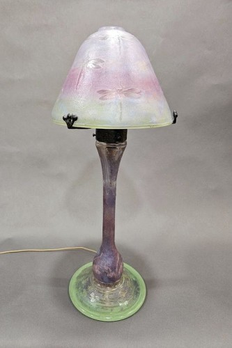 Luminaires Lampe - Daum Nancy - Lampe Champignon Art Nouveau "Libellules"