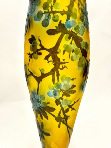 XXe siècle - Emile Gallé - Grand Vase Art nouveau "Prunus"