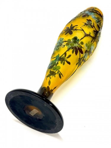 Emile Gallé - Grand Vase Art nouveau "Prunus" - Art nouveau