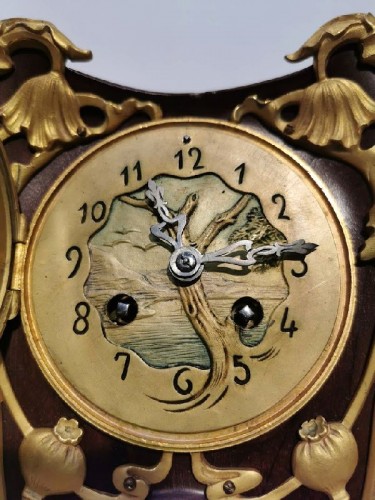 Horlogerie Pendule - Louis Majorelle - Pendule Art Nouveau aux pavots