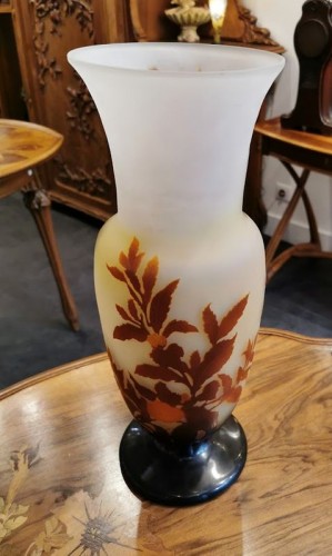 Emile Gallé - Vase Art Nouveau Aux Camélias - Antiquités Art Nouveau