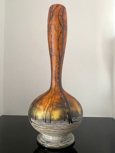 Art nouveau - Vase Daum - Vase  Art Nouveau Arbres sous la neige