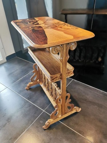 Mobilier Table & Guéridon - Emile Gallé - Table à Ouvrage Art nouveau "Aux Scolopendres"