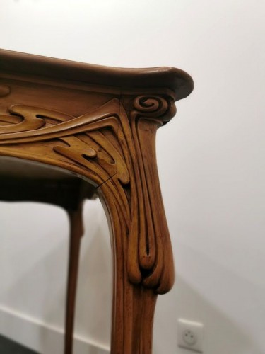 Antiquités - Table Art Nouveau "Aux Iris" Attribuée à Edouard Colonna