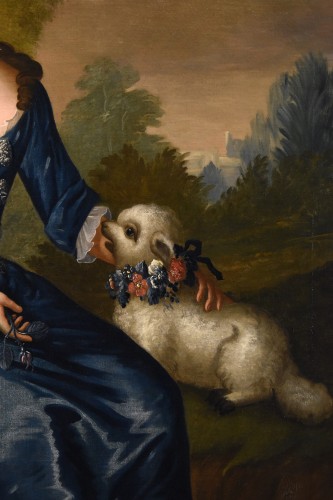 XVIIIe siècle - Portrait d'une jeune fille aristocratique, école anglaise du 18e siècle