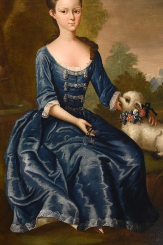 Portrait d'une jeune fille aristocratique, école anglaise du 18e siècle - Louis XIV
