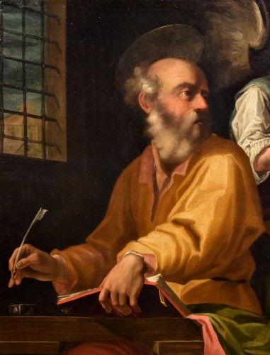 Saint Matthieu et l'ange, Peintre actif en Lombardie, à Milan, au XVIIe siècle - Louis XIII