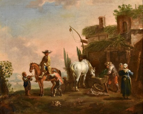 Simon Johannes Van Douw (anvers 1630 - 1677), Le Reste d'Un Chevalier - Tableaux et dessins Style Louis XIII