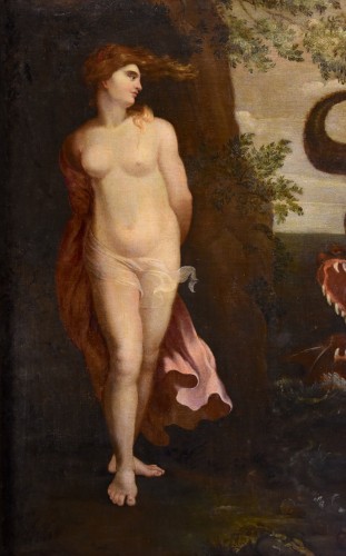 XVIe siècle et avant - Andromède et le monstre, Peintre Romain XVIe - XVIIe Siècle