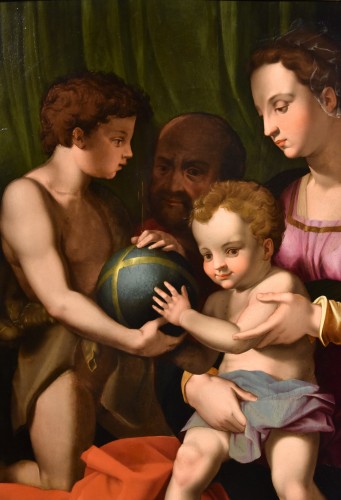 Sainte Famille Avec San Giovannino, Agnolo Bronzino (1503 -1572) - Antichità Castelbarco