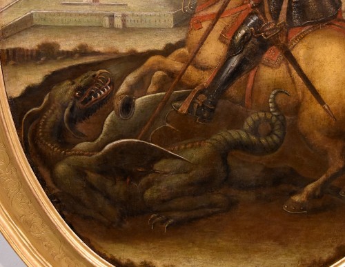 Saint Georges vainc le dragon, Suiveur de Raphaël Sanzio (Urbino - Antichità Castelbarco