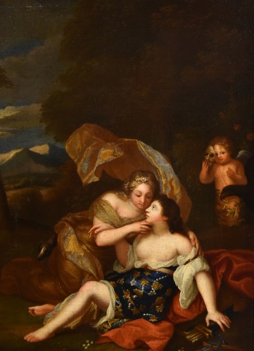 Jupiter et Callisto, atelier de Gaspar Netscher (1639 -1684) - Antichità Castelbarco