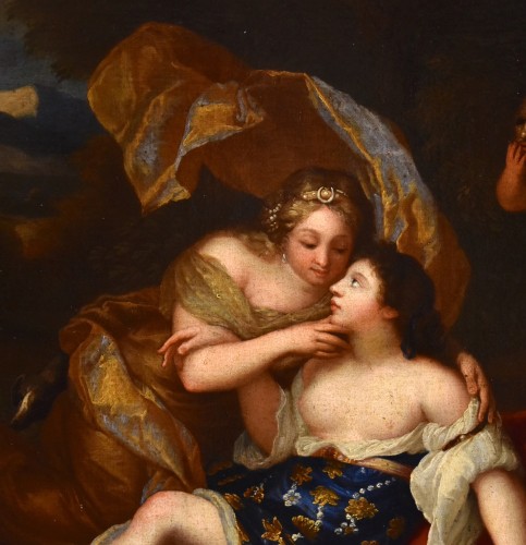 Antiquités - Jupiter et Callisto, atelier de Gaspar Netscher (1639 -1684)