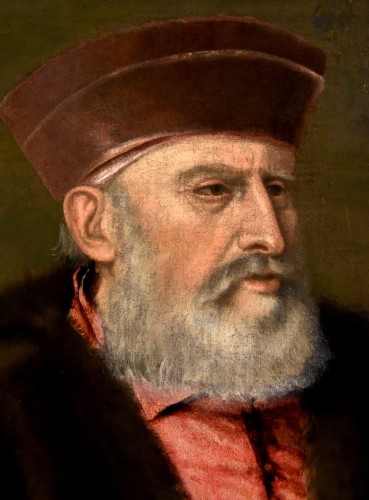 Antiquités - Portrait d'un notable, atelier de Giovanni Battista Moroni (1522-1579)