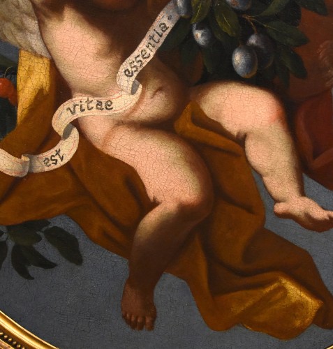 Trois anges tenant une composition de fruits, Luigi Garzi (1638 - 1721) - Louis XIV
