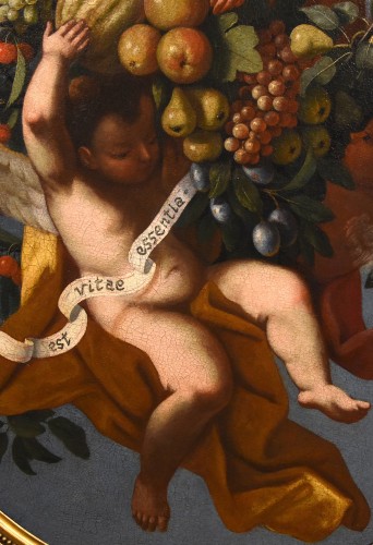 Louis XIV - Trois anges tenant une composition de fruits, Luigi Garzi (1638 - 1721)