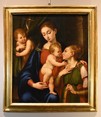 Vierge à l'enfant - Giovanni Battista Ramenghi (1531 - 1601) - Tableaux et dessins Style Louis XIII