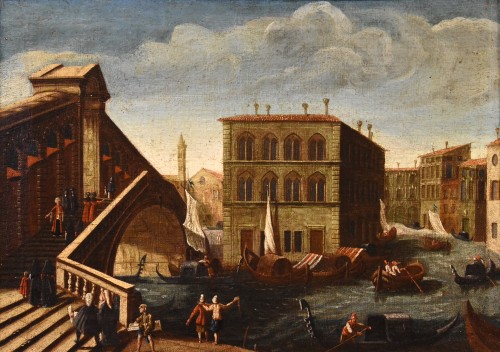 Vue du Grand Canal de Venise, école italienne du 18e siècle - Antichità Castelbarco