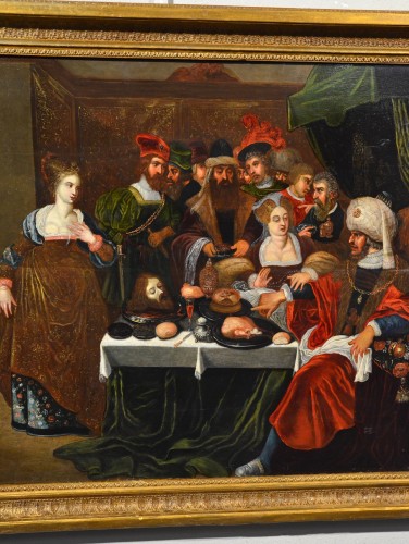 Banquet d'Hérode, Gaspar van den Hoecke ( 1585 - 1648) - Antichità Castelbarco