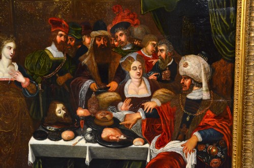 XVIIe siècle - Banquet d'Hérode, Gaspar van den Hoecke ( 1585 - 1648)