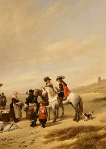 Antiquités - La plage de Scheveningen, Hubertus van Hove (la 1814 -1865) 
