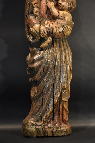 Sculpture Sculpture en Bois - Vierge à l'Enfant, sculpteur Franco-Catalan des XIIIe-XIVe siècles