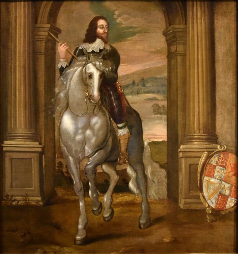 Charles Ier Roi d'Angleterre, école flamanede du 17e siècle - Tableaux et dessins Style Louis XIV