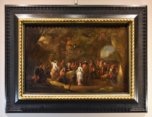 La tentation de Saint Antoine, Atelier de David Teniers II Le Jeune (1610 - 1690) Atelier - Tableaux et dessins Style Louis XIII