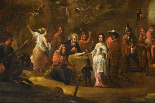 Louis XIII - La tentation de Saint Antoine, Atelier de David Teniers II Le Jeune (1610 - 1690) Atelier