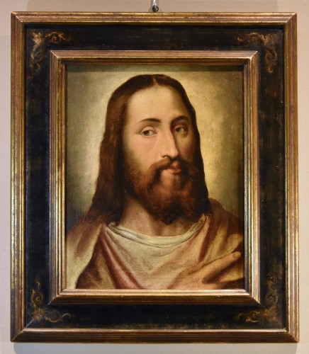 Portrait du Christ Rédempteur, anonyme du XVIe siècle - Tableaux et dessins Style Louis XIII