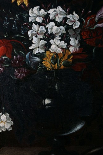 Fleurs en Carafe-Giacomo Recco (1603-1653) - Nature Morte - Tableaux et dessins Style Louis XIII